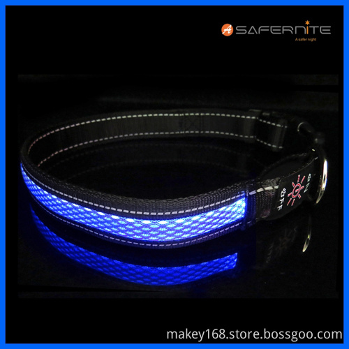 Christmas Flashing Nylon Dog Collar And Leash